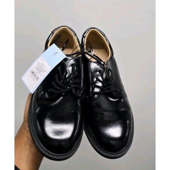 Cat & Jack Kids' Will Boy Oxford Dress Shoes Lace Up Faux Leather Size 2 - Picture 5 of 6